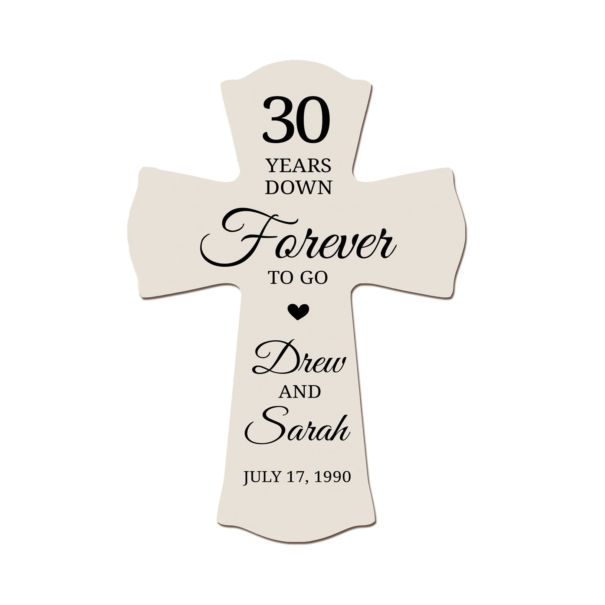 Unique Gifts for Couples - Customized Wall Cross for 30th Wedding Anniversary