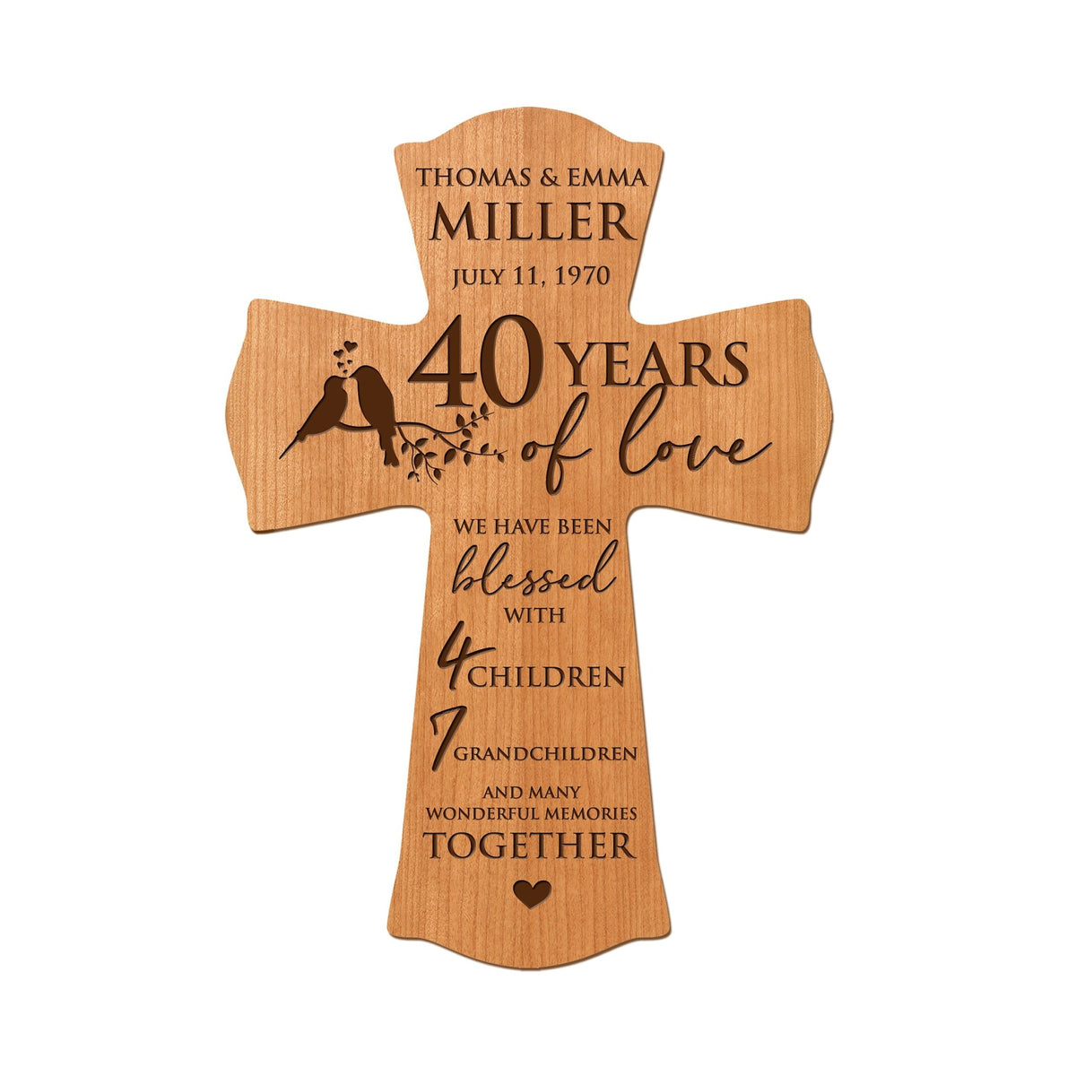 Lifesong Milestones Personalized 40th Wedding Anniversary Wall Cross 