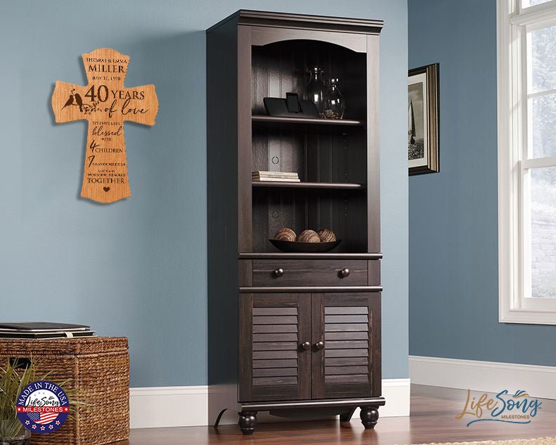 Custom Wedding Anniversary Gift Ideas - Personalized Wall Cross for a Memorable 40th Celebration