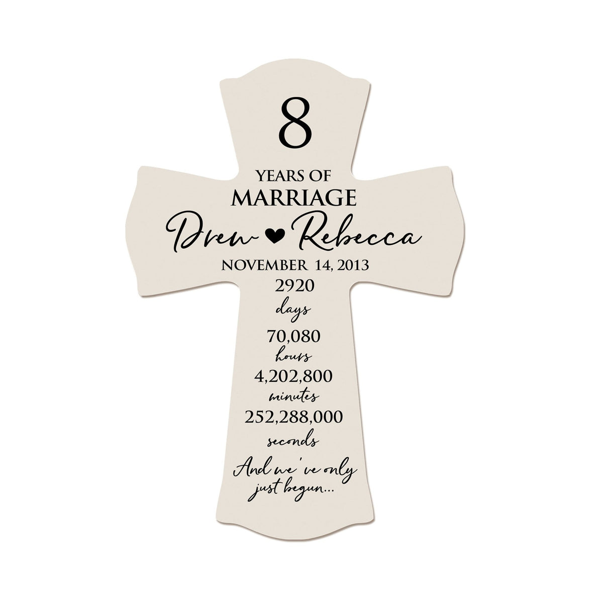 Lifesong Milestones Elegant Personalized Wall Cross – Ideal 8th Anniversary Gift for Couple