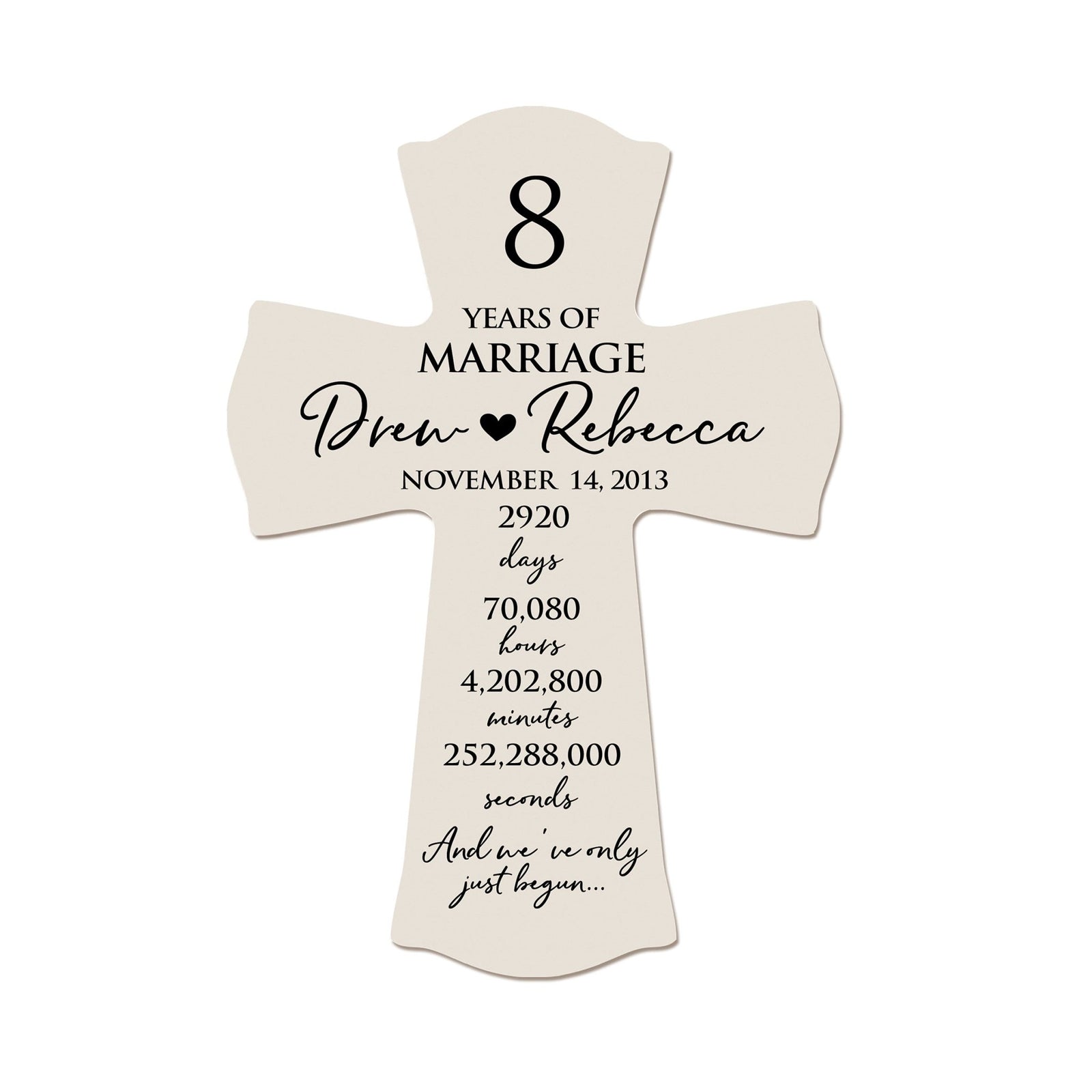 Lifesong Milestones Elegant Personalized Wall Cross – Ideal 8th Anniversary Gift for Couple