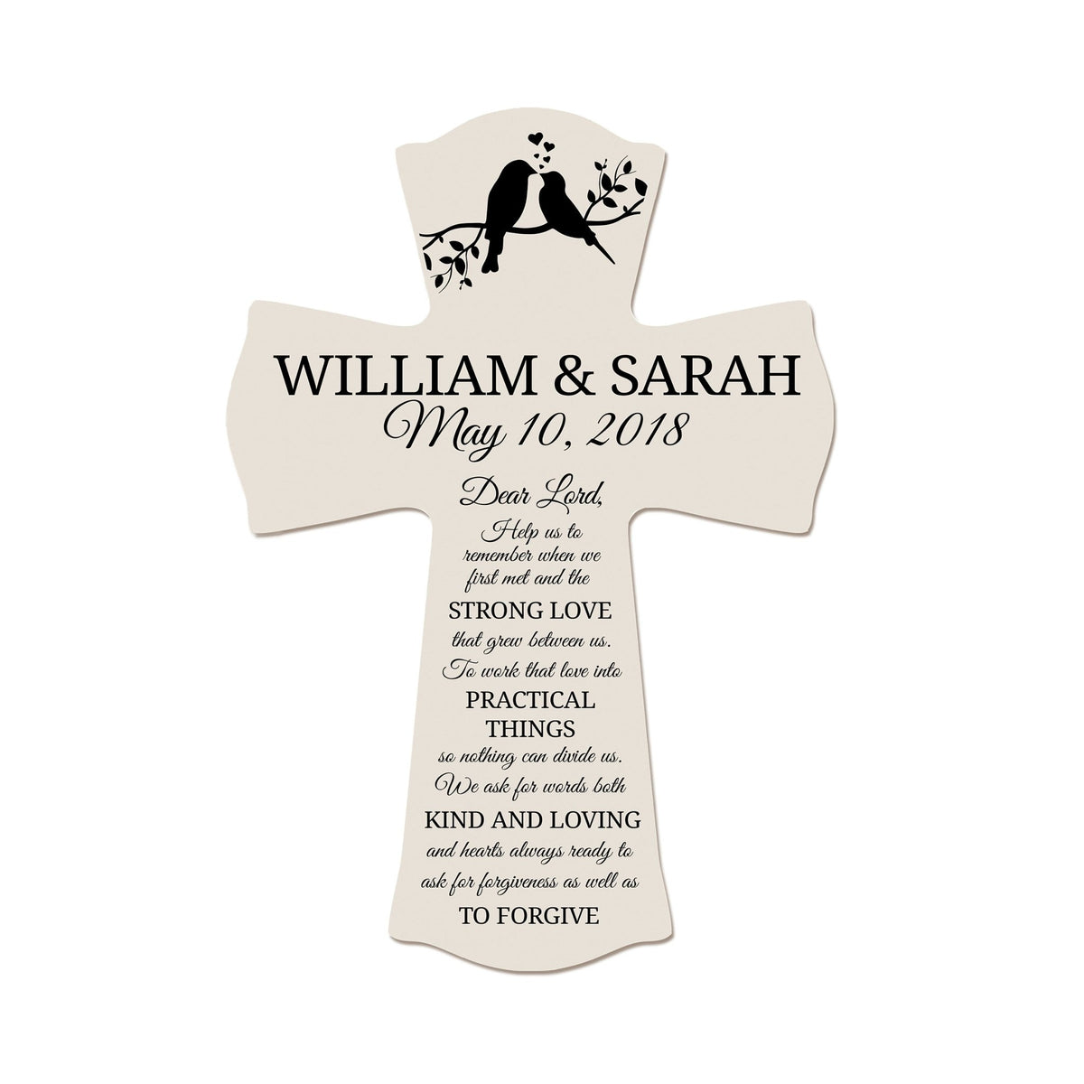 Lifesong Milestones Personalized wedding wall cross – A symbol of enduring love and a perfect anniversary gift for the couple.