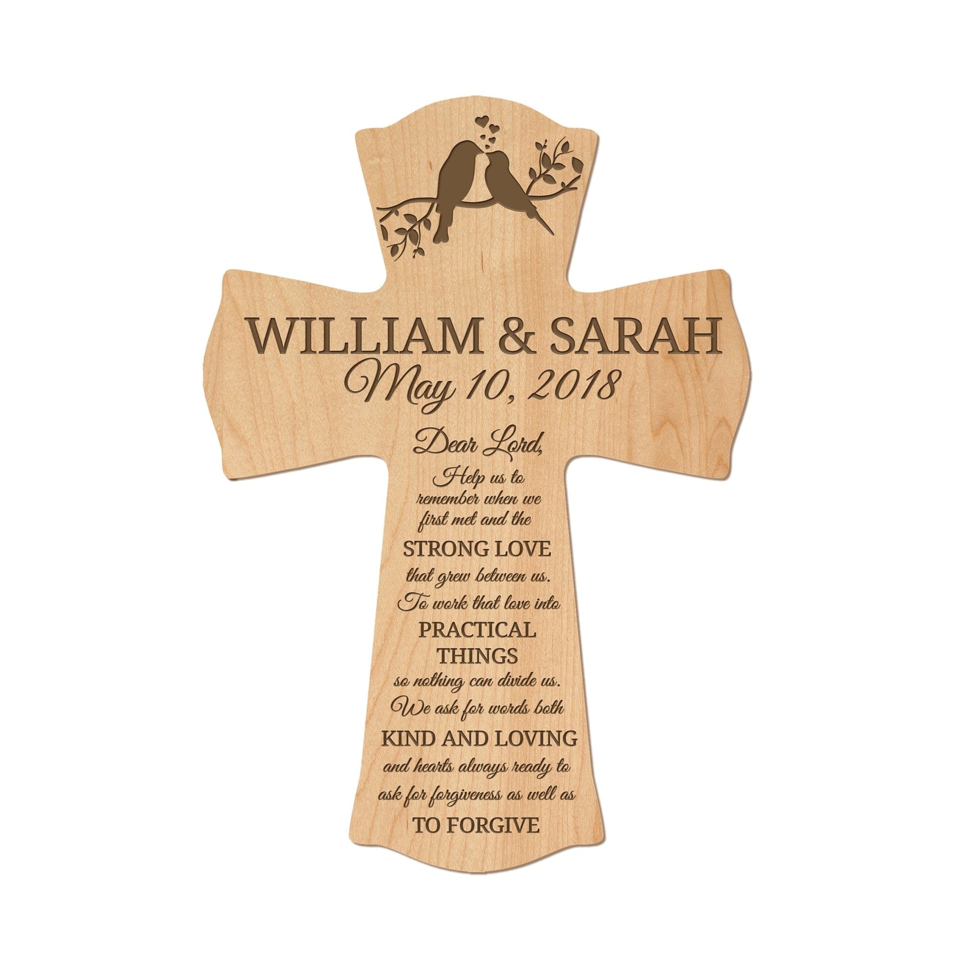Thoughtful Gifts for Couples - Personalized Wedding Anniversary Wall Cross