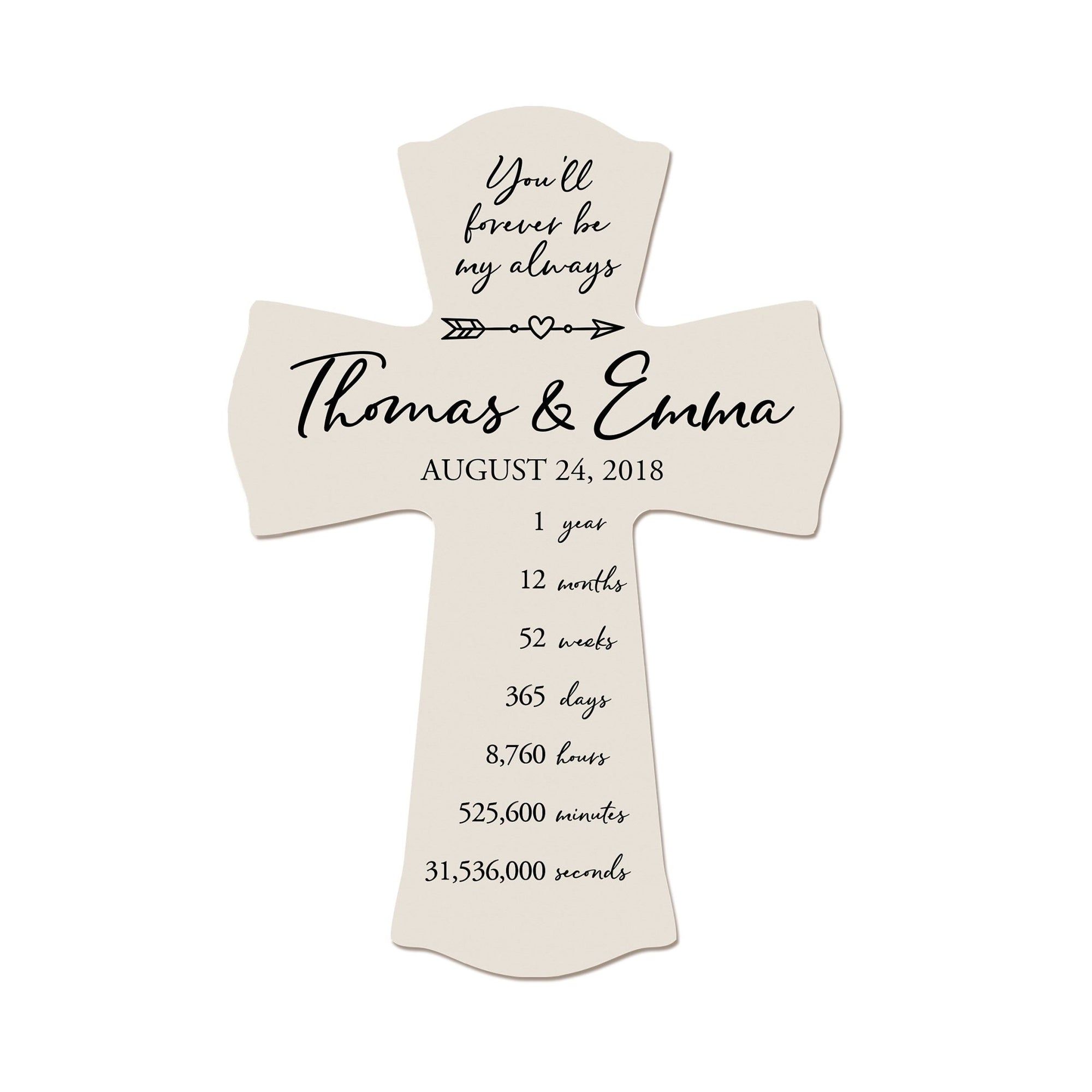 Unique Gifts for Couples - Customized Wall Cross for Wedding Anniversary