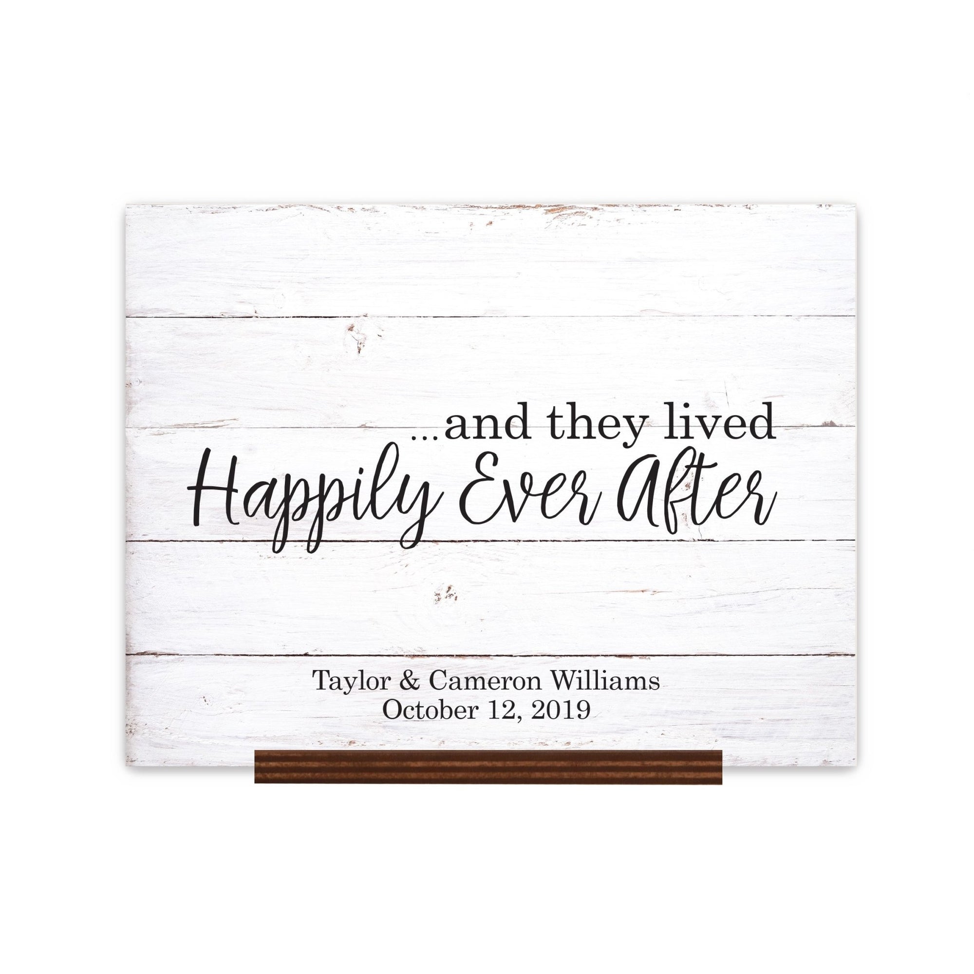Custom Wedding Guestbook Sign w/ Stand 15” x 12” - And They Lived Happily Ever After - LifeSong Milestones