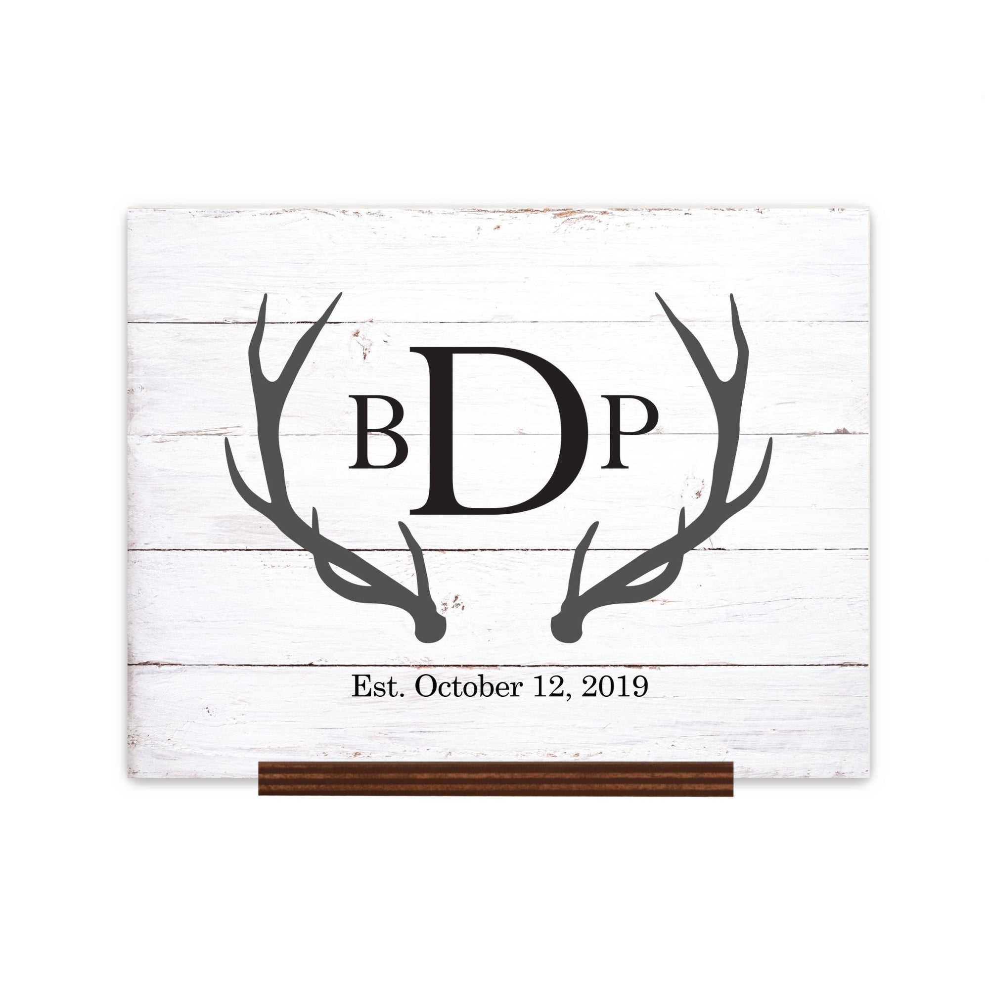 Custom Wedding Guestbook Sign w/ Stand 15” x 12” - Antlers - LifeSong Milestones
