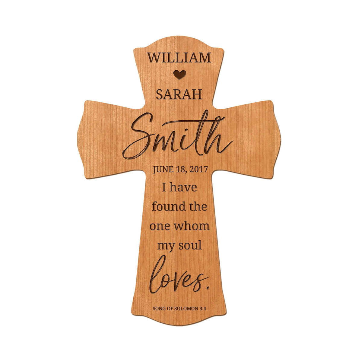 Custom Wedding Wall Cross 8” x 11.25” - I Have Found The One - LifeSong Milestones