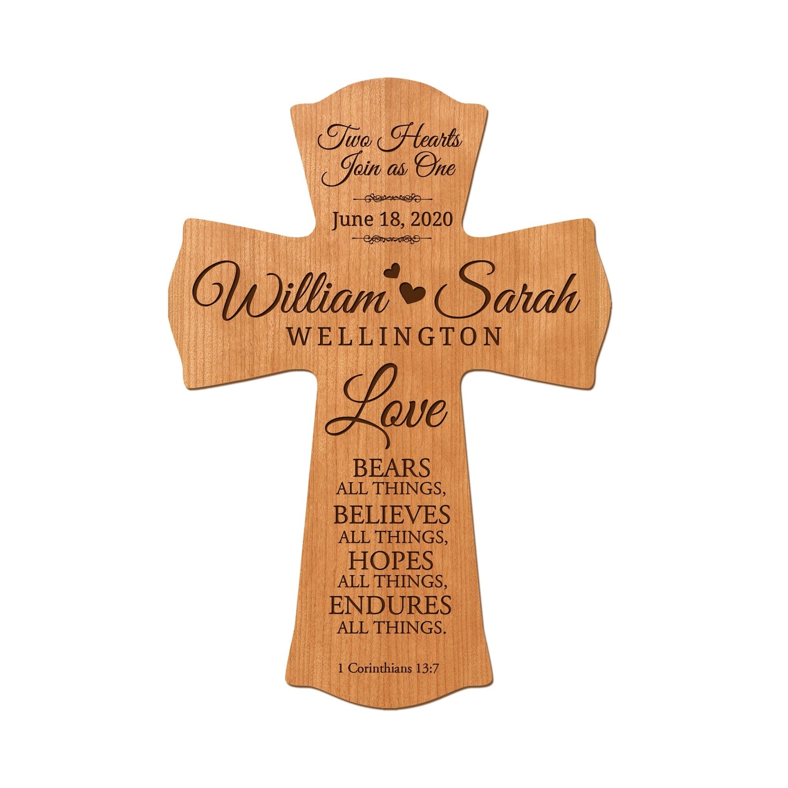 Personalized Wooden Engraved Wedding Wall Cross