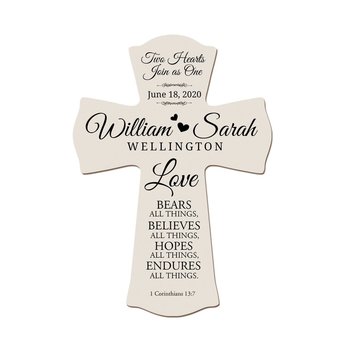 Personalized Wooden Engraved Wedding Wall Cross