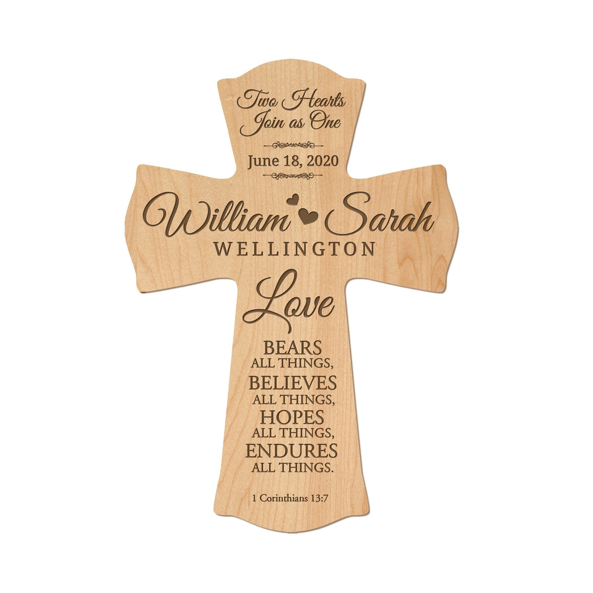 Personalized Wooden Engraved Wedding Wall Cross