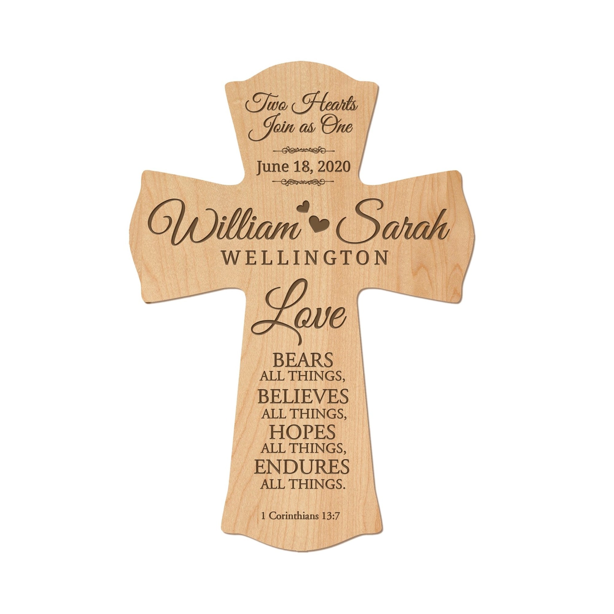 Personalized Wooden Engraved Wedding Wall Cross