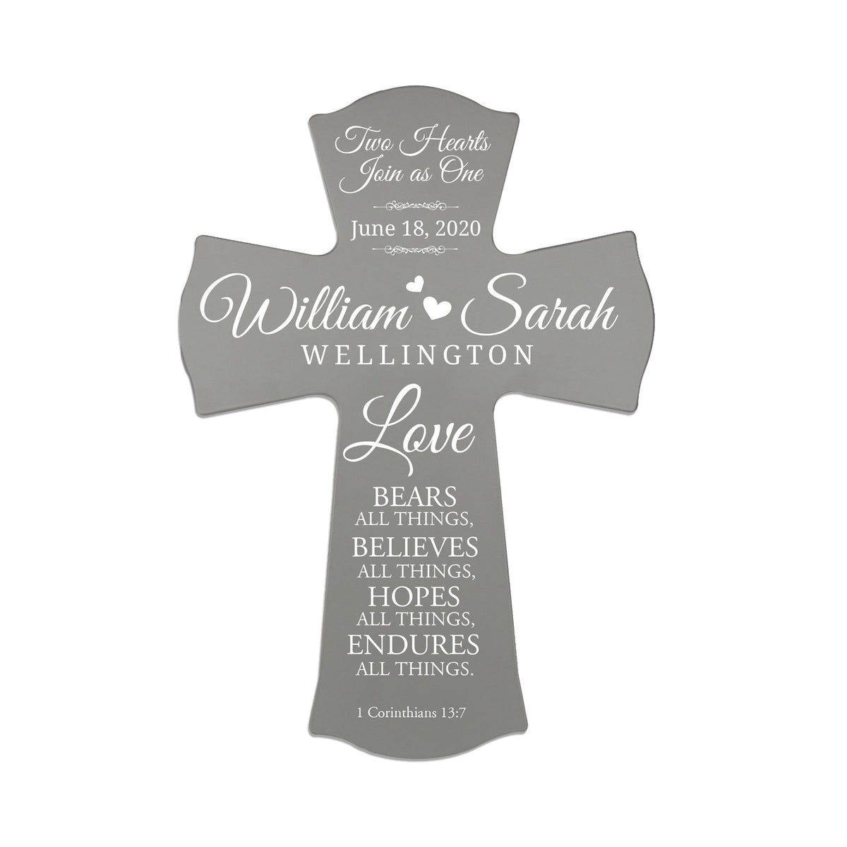 Personalized Wooden Engraved Wedding Wall Cross