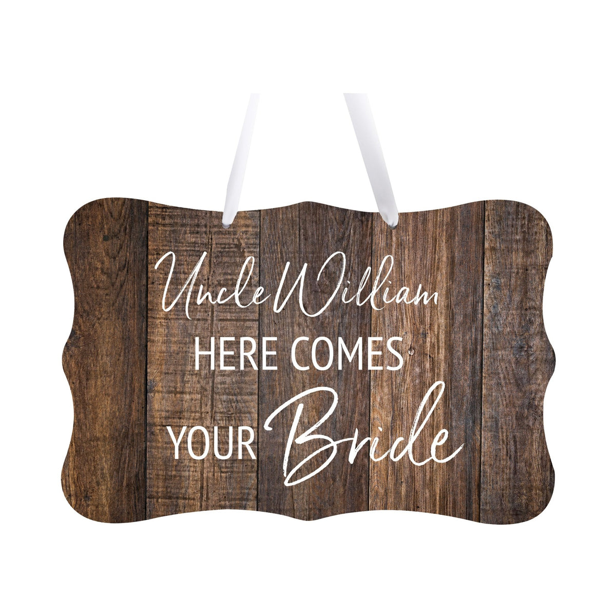 Custom Wedding Wall Hanging Signs For Ceremony And Reception For Couple - Here Comes the Bride (Flower) - LifeSong Milestones