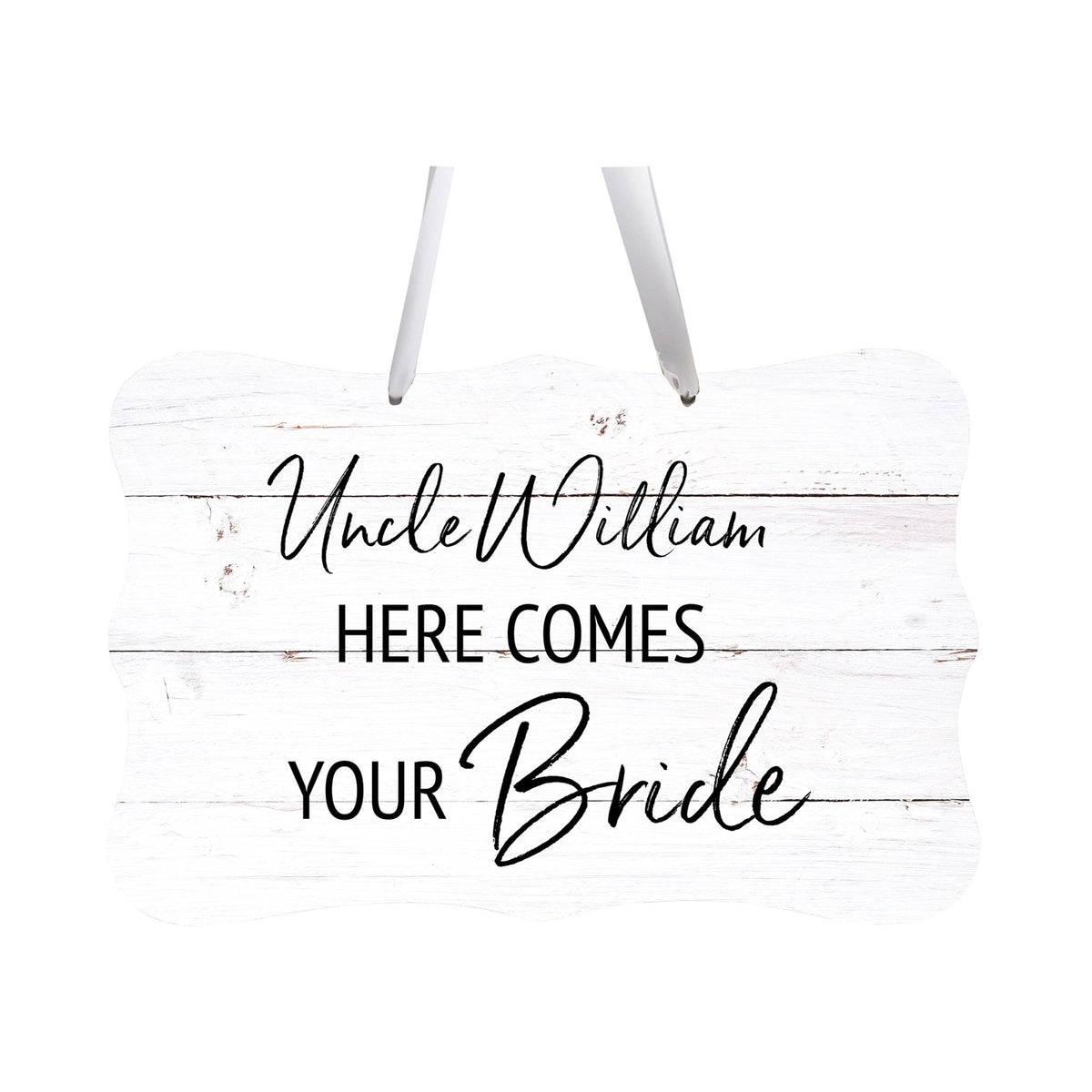 Custom Wedding Wall Hanging Signs For Ceremony And Reception For Couple - Here Comes the Bride (Flower) - LifeSong Milestones