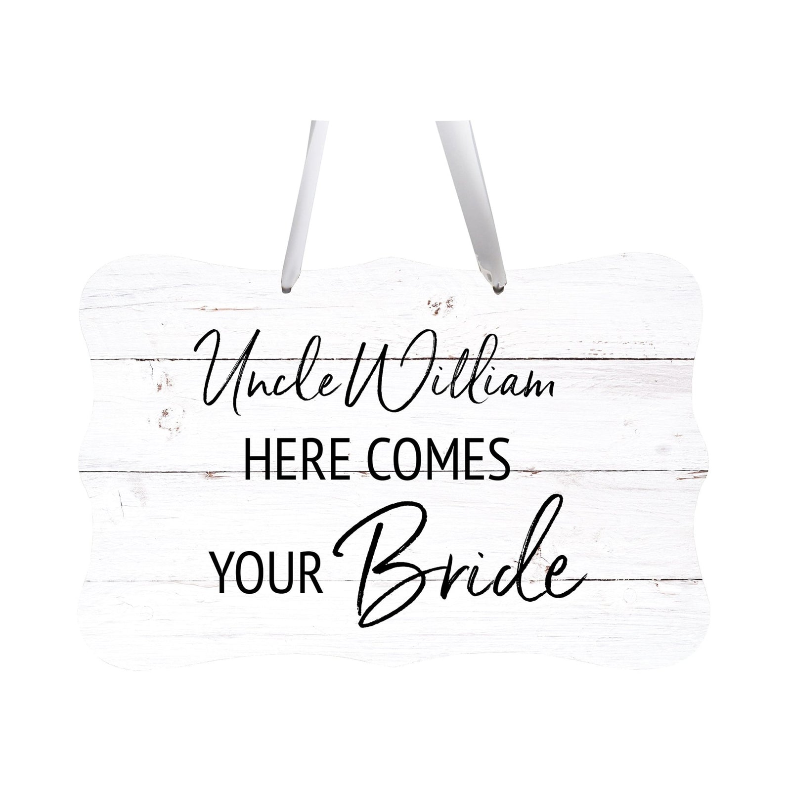 Custom Wedding Wall Hanging Signs For Ceremony And Reception For Couple - Here Comes the Bride (Flower) - LifeSong Milestones