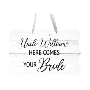 Custom Wedding Wall Hanging Signs For Ceremony And Reception For Couple - Here Comes the Bride(Corner Leaf) - LifeSong Milestones