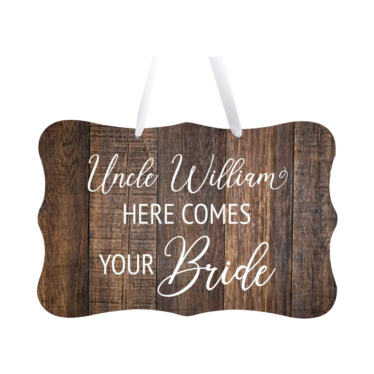 Custom Wedding Wall Hanging Signs For Ceremony And Reception For Couple - Here Comes the Bride(Corner Leaf) - LifeSong Milestones