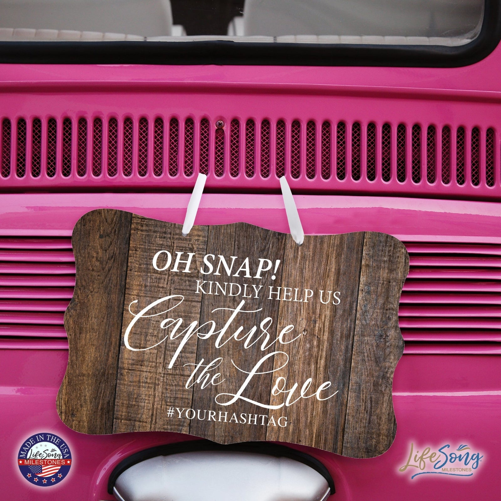 Custom Wedding Wall Hanging Signs For Ceremony And Reception For Couple - Oh, Snap! - LifeSong Milestones