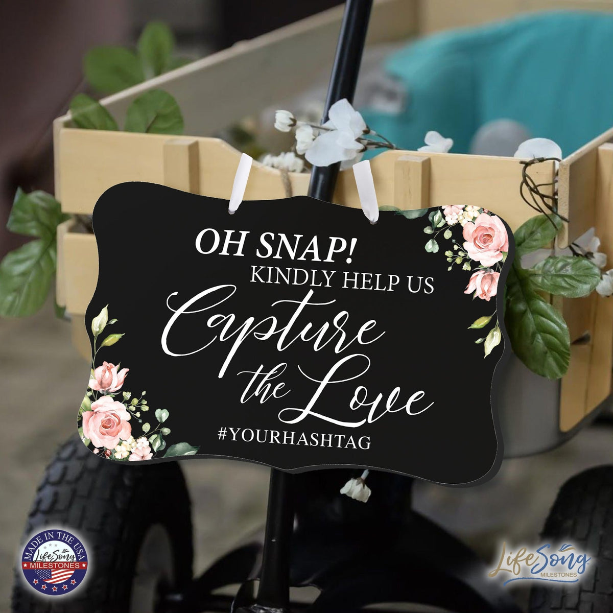 Custom Wedding Wall Hanging Signs For Ceremony And Reception For Couple - Oh, Snap! - LifeSong Milestones