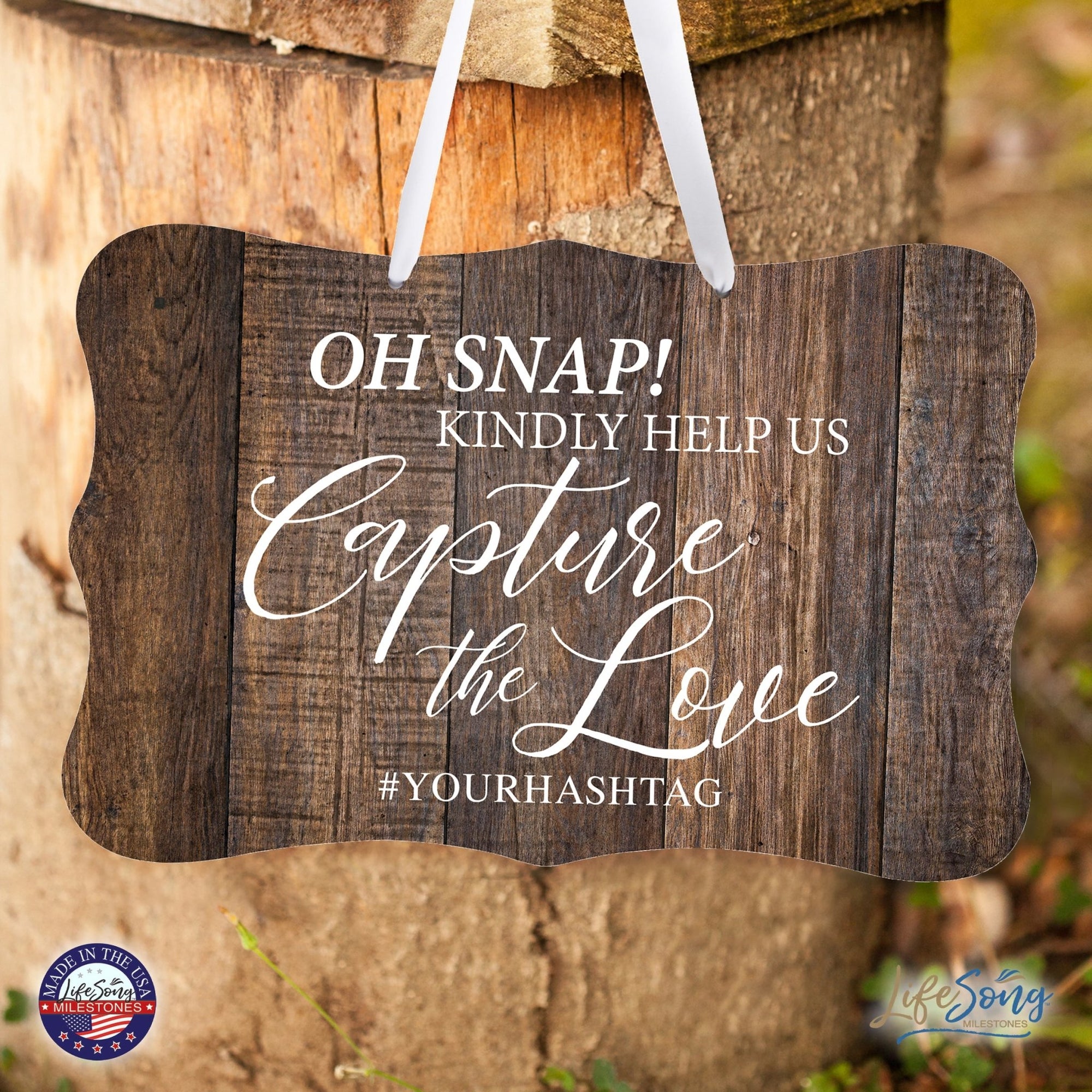 Custom Wedding Wall Hanging Signs For Ceremony And Reception For Couple - Oh, Snap! - LifeSong Milestones