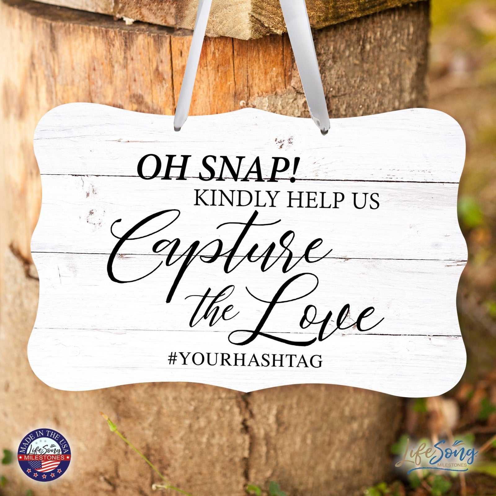 Custom Wedding Wall Hanging Signs For Ceremony And Reception For Couple - Oh, Snap! - LifeSong Milestones