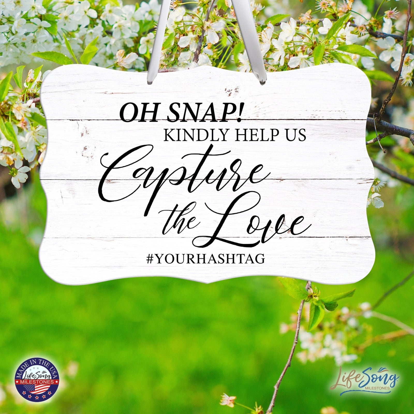 Custom Wedding Wall Hanging Signs For Ceremony And Reception For Couple - Oh, Snap! - LifeSong Milestones