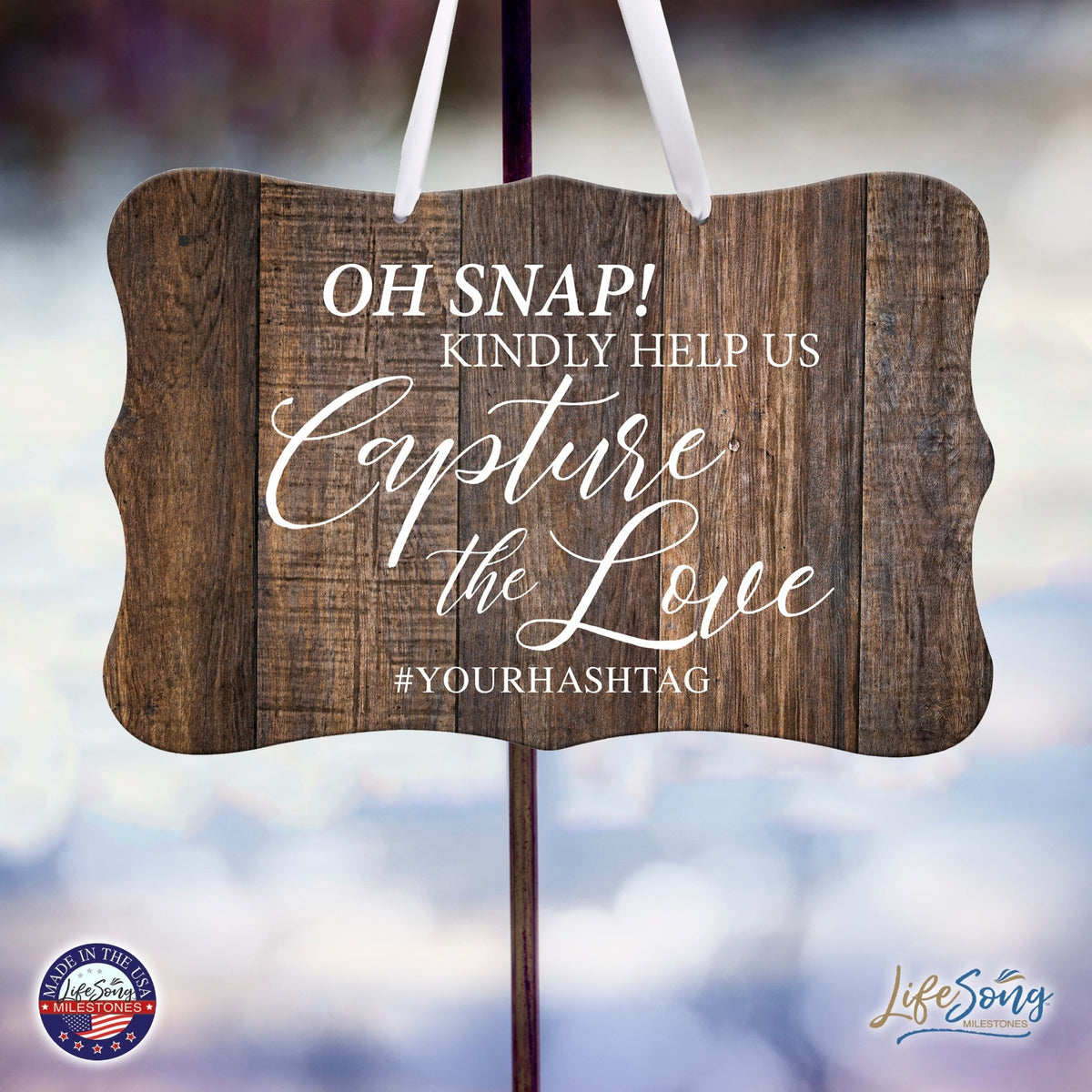 Custom Wedding Wall Hanging Signs For Ceremony And Reception For Couple - Oh, Snap! - LifeSong Milestones