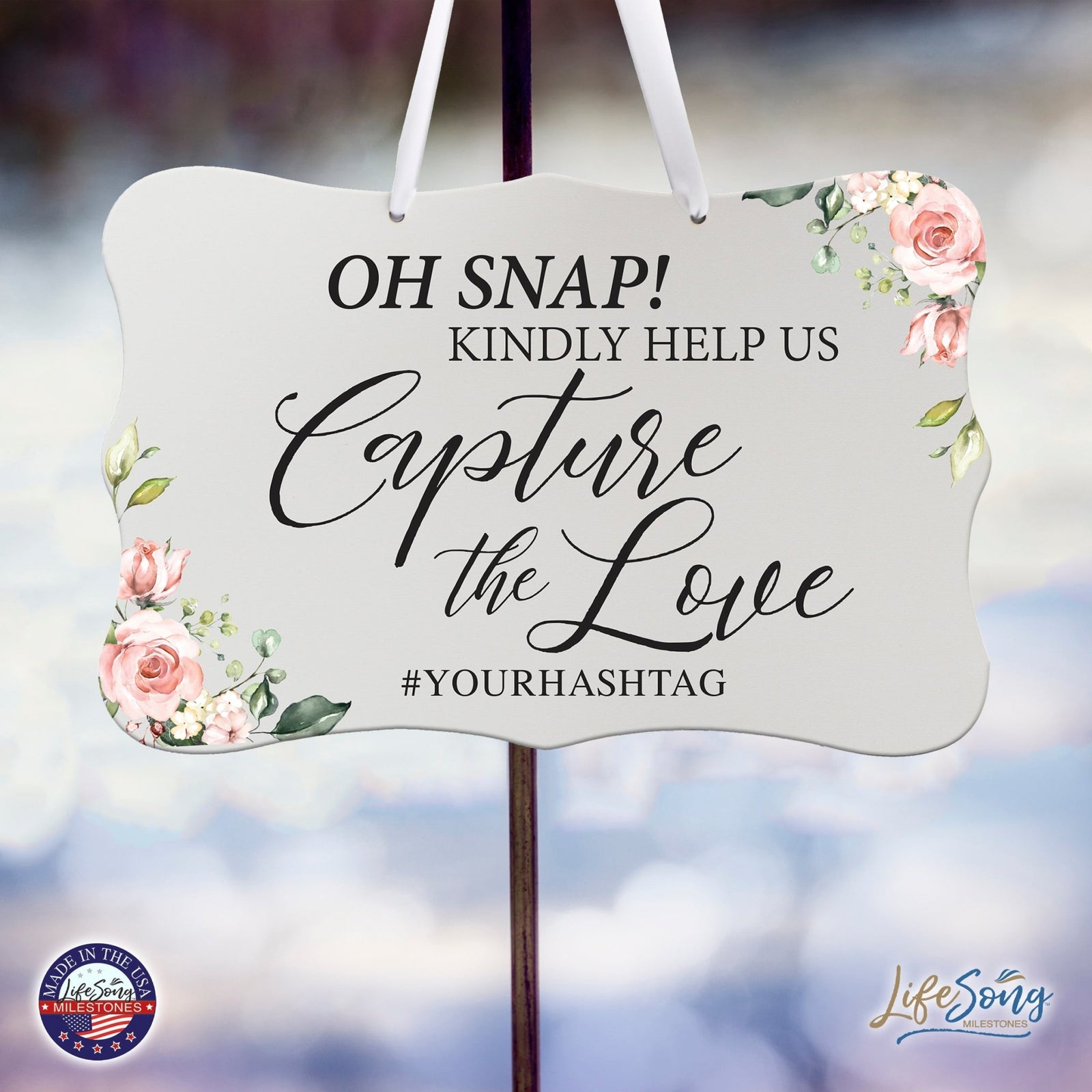 Custom Wedding Wall Hanging Signs For Ceremony And Reception For Couple - Oh, Snap! - LifeSong Milestones