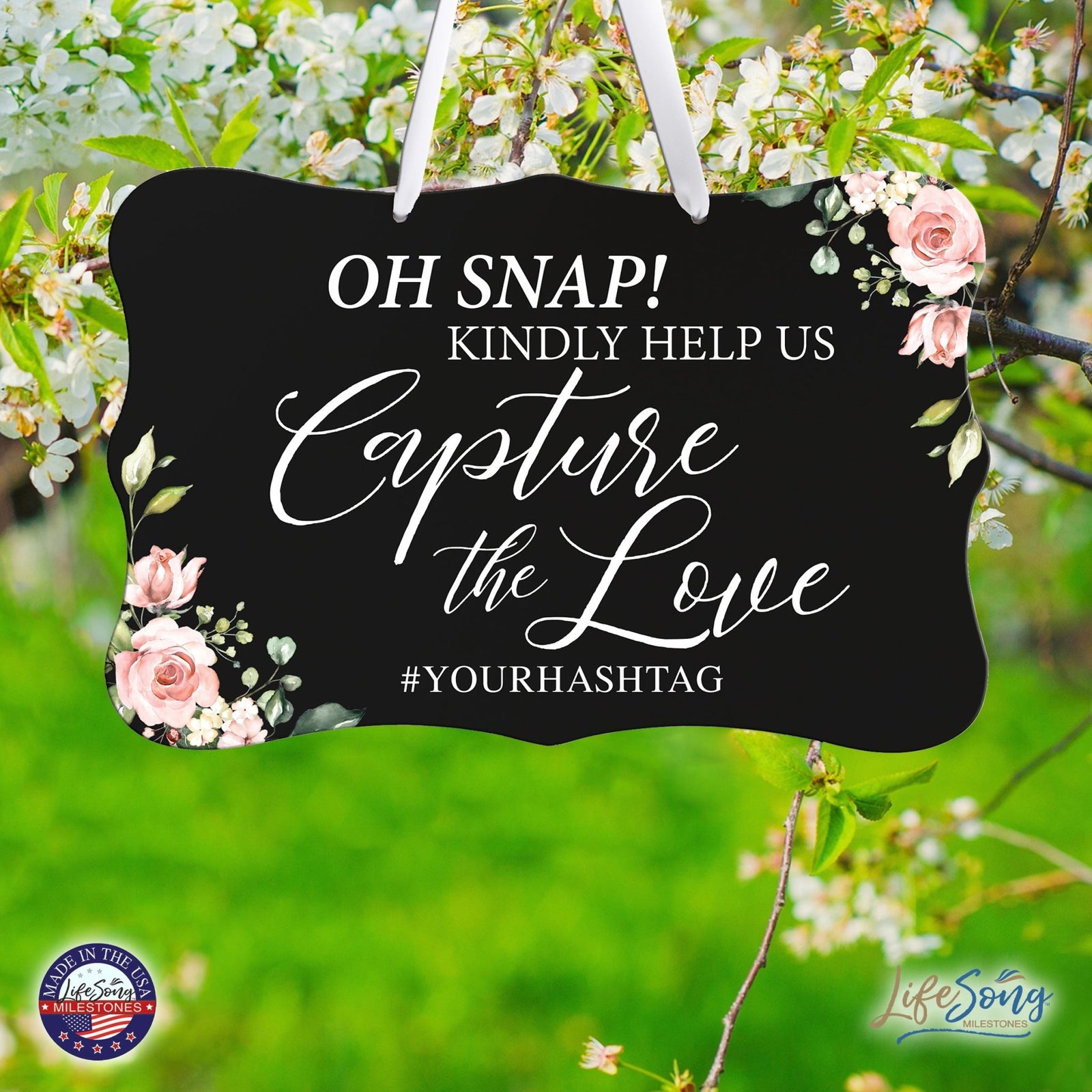 Custom Wedding Wall Hanging Signs For Ceremony And Reception For Couple - Oh, Snap! - LifeSong Milestones