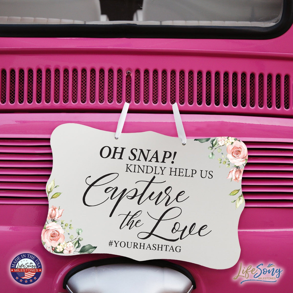 Custom Wedding Wall Hanging Signs For Ceremony And Reception For Couple - Oh, Snap! - LifeSong Milestones