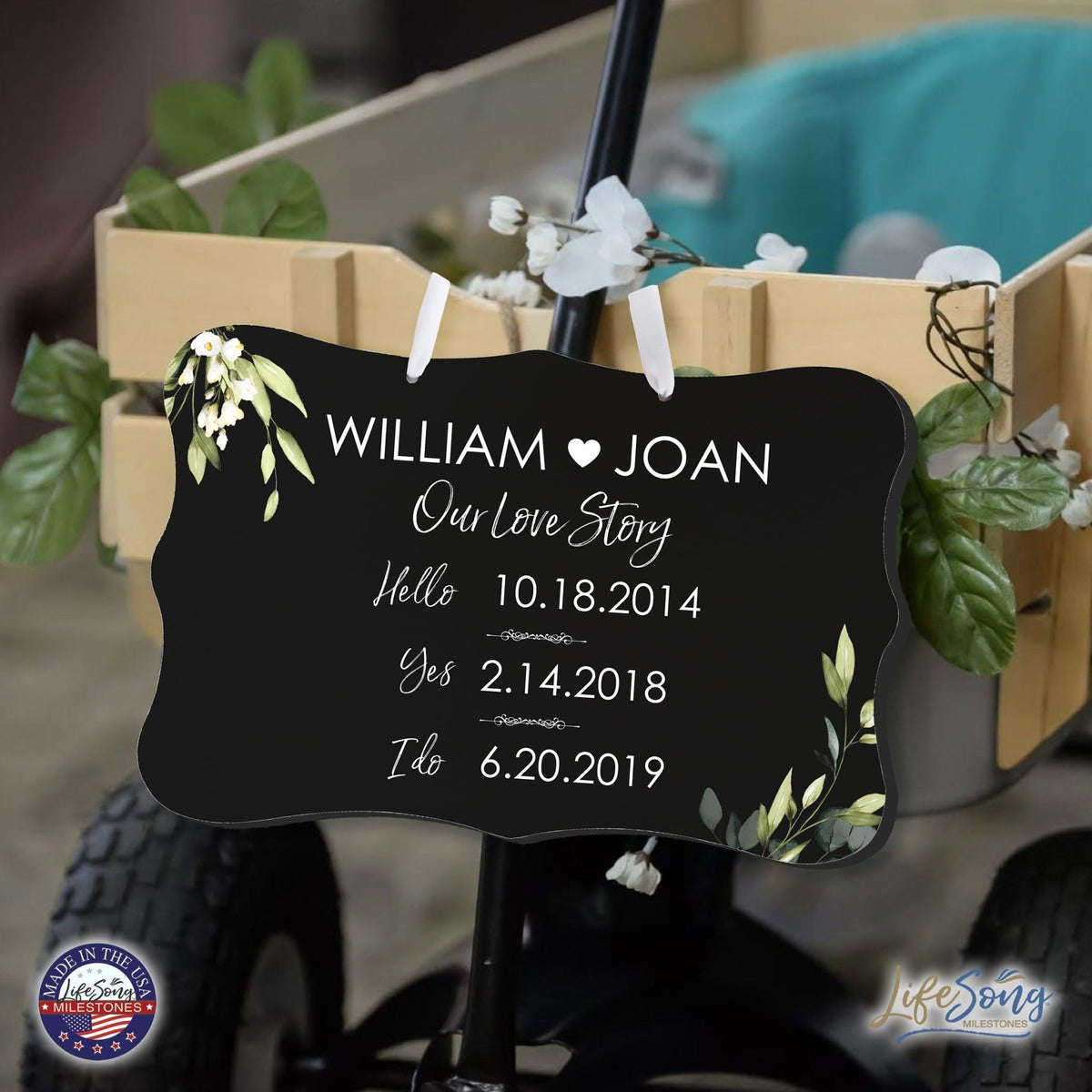 Custom Wedding Wall Hanging Signs For Ceremony And Reception For Couple - Our Love Story - LifeSong Milestones