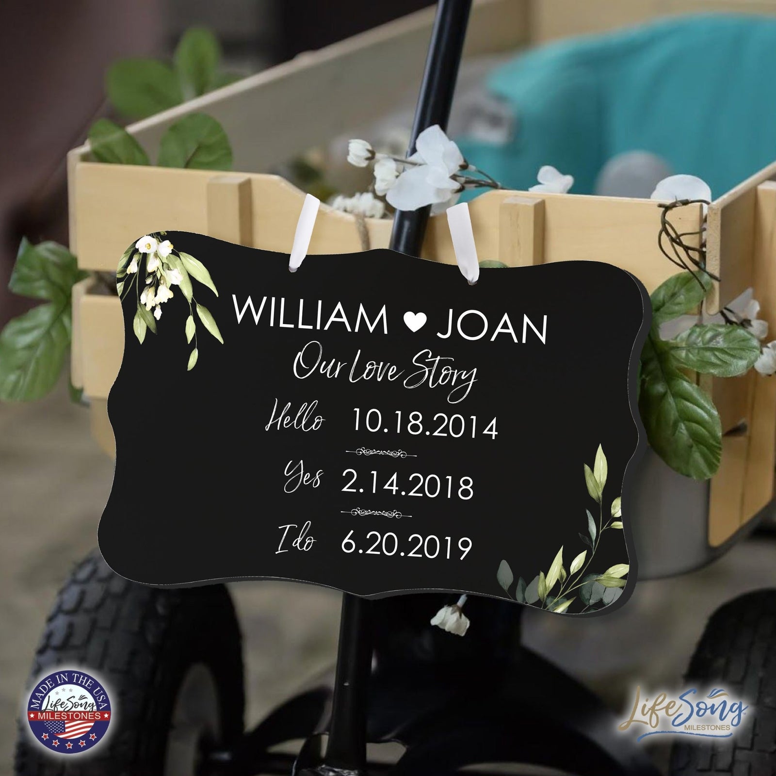 Custom Wedding Wall Hanging Signs For Ceremony And Reception For Couple - Our Love Story - LifeSong Milestones