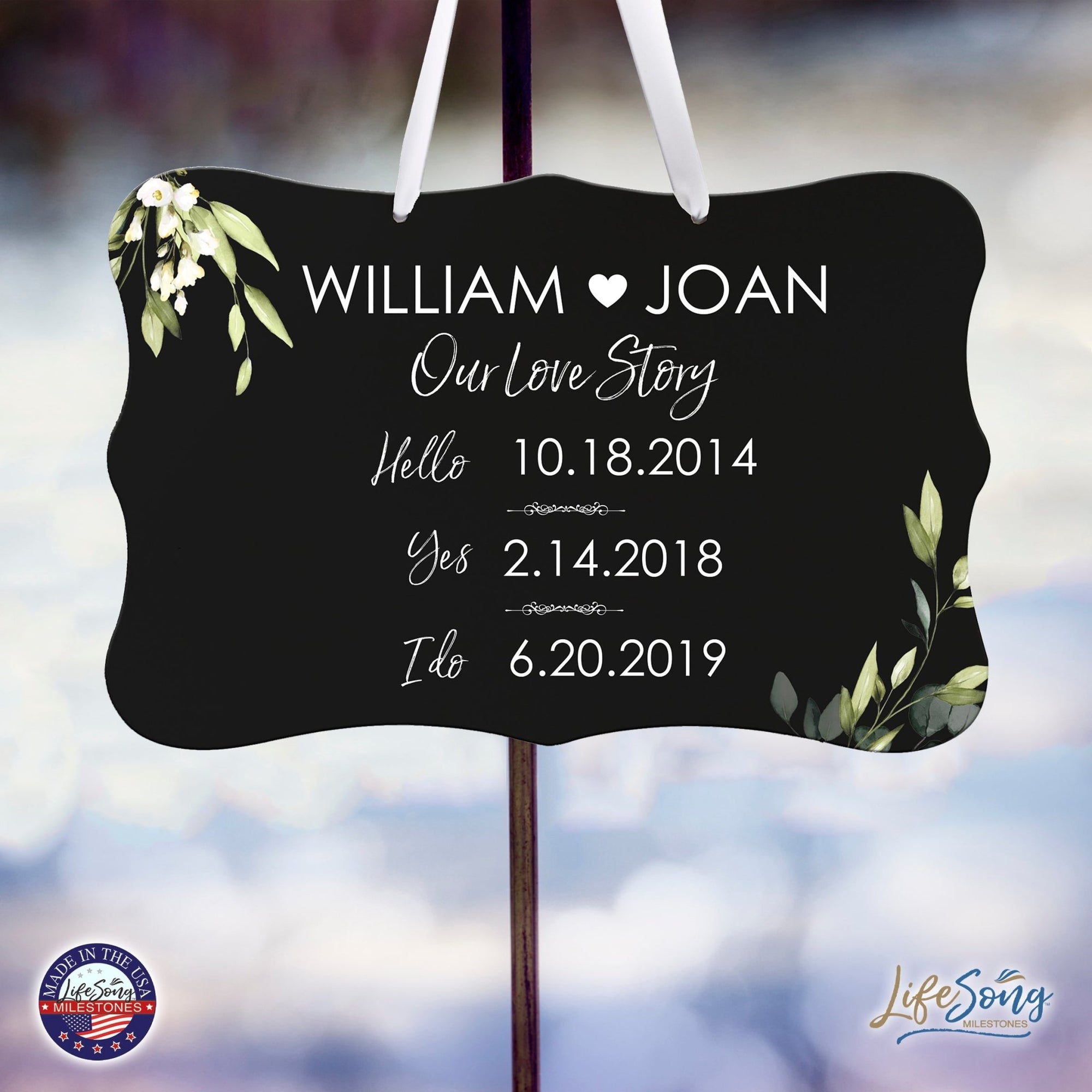 Custom Wedding Wall Hanging Signs For Ceremony And Reception For Couple - Our Love Story - LifeSong Milestones