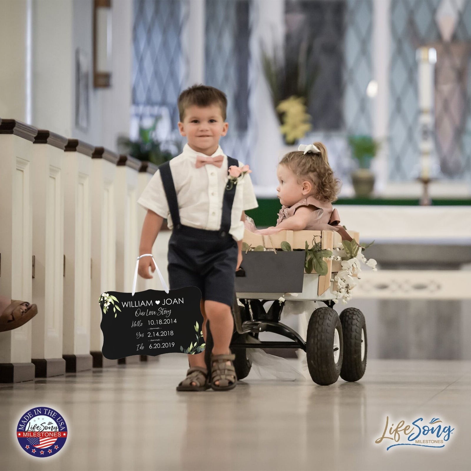 Custom Wedding Wall Hanging Signs For Ceremony And Reception For Couple - Our Love Story - LifeSong Milestones