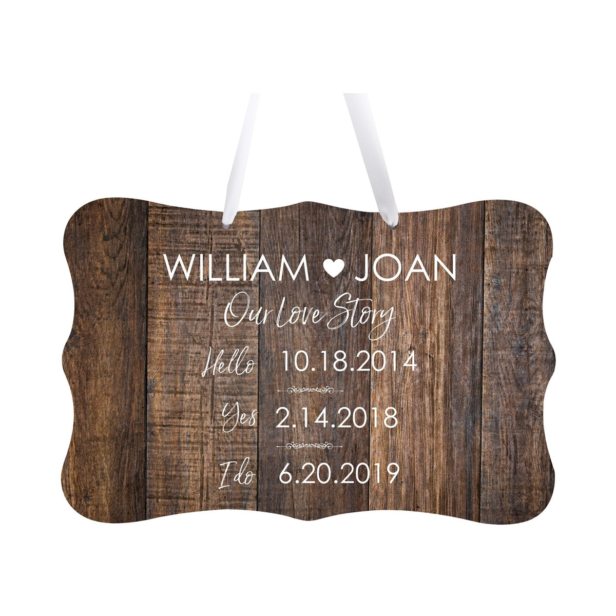 Custom Wedding Wall Hanging Signs For Ceremony And Reception For Couple - Our Love Story - LifeSong Milestones