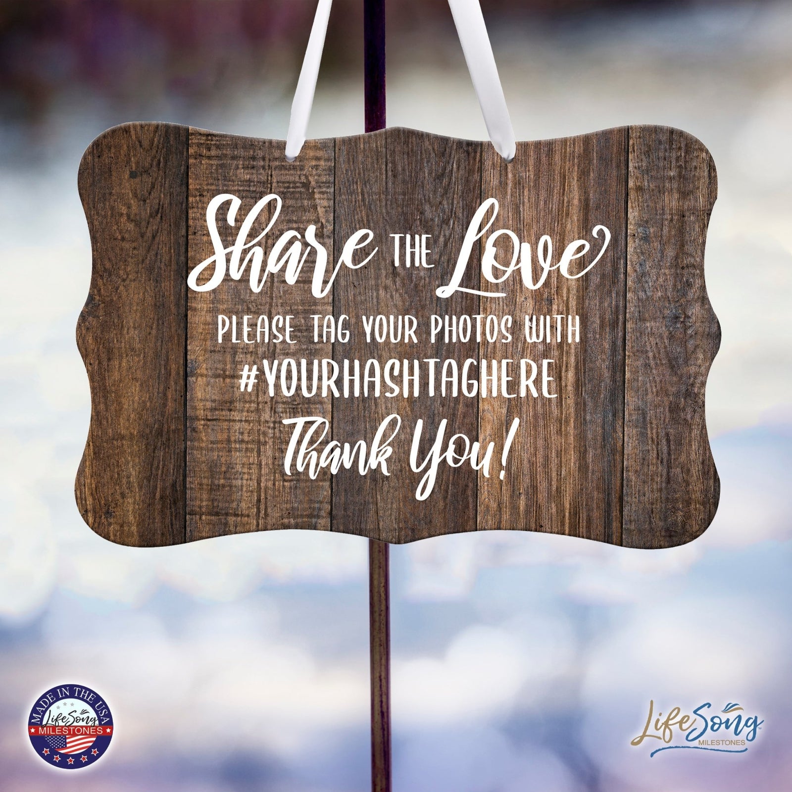 Custom Wedding Wall Hanging Signs For Ceremony And Reception For Couple Share The Love - LifeSong Milestones
