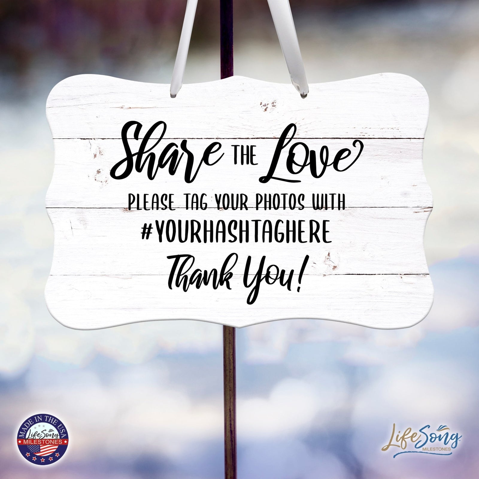 Custom Wedding Wall Hanging Signs For Ceremony And Reception For Couple Share The Love - LifeSong Milestones