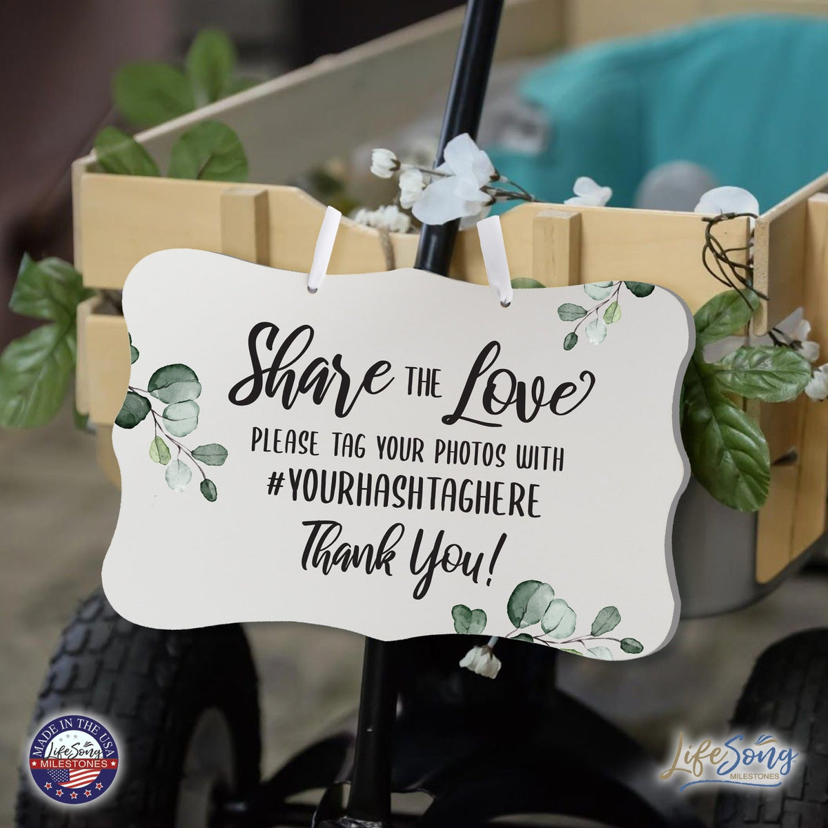 Custom Wedding Wall Hanging Signs For Ceremony And Reception For Couple Share The Love - LifeSong Milestones