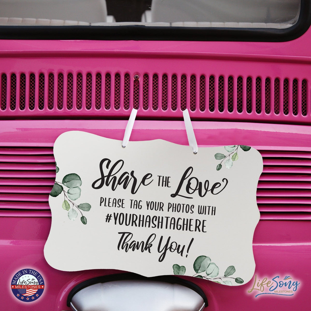 Custom Wedding Wall Hanging Signs For Ceremony And Reception For Couple Share The Love - LifeSong Milestones