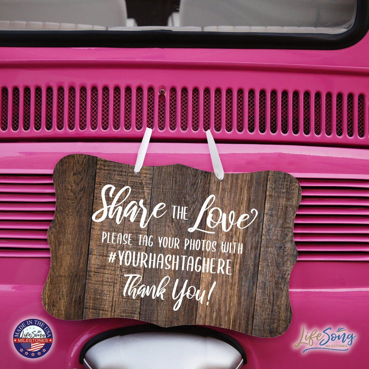 Custom Wedding Wall Hanging Signs For Ceremony And Reception For Couple Share The Love - LifeSong Milestones
