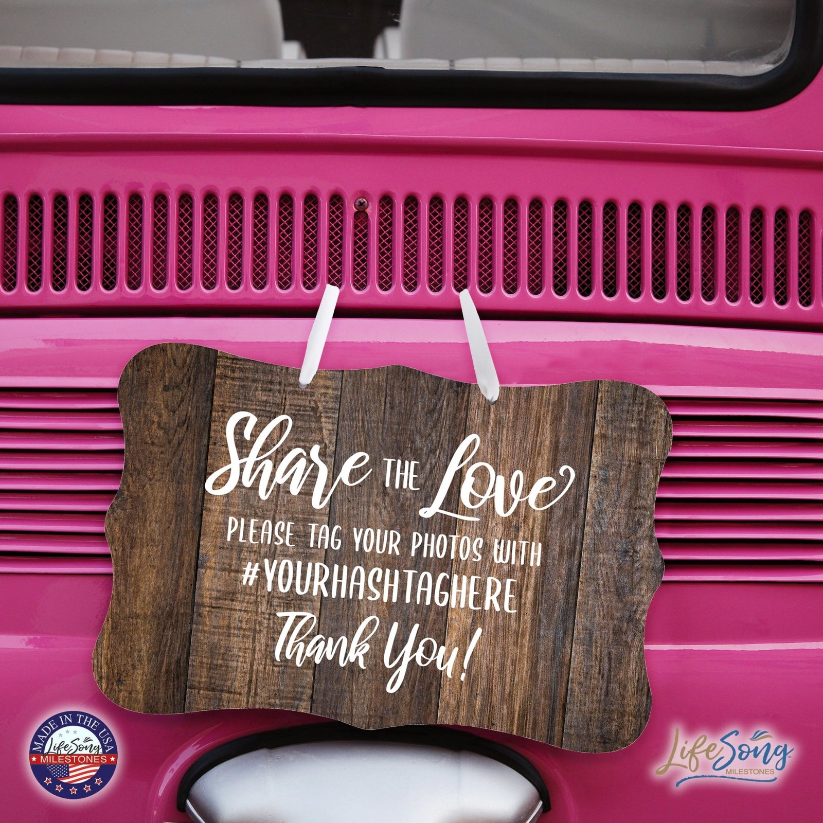 Custom Wedding Wall Hanging Signs For Ceremony And Reception For Couple Share The Love - LifeSong Milestones