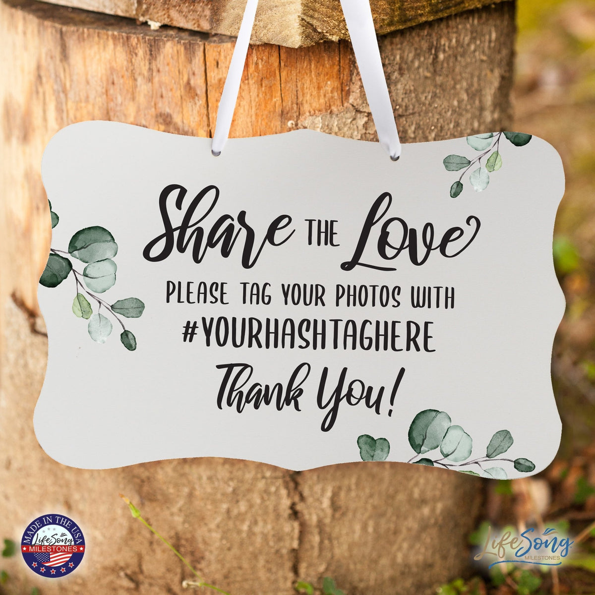 Custom Wedding Wall Hanging Signs For Ceremony And Reception For Couple Share The Love - LifeSong Milestones