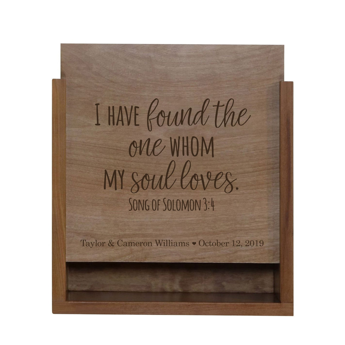 Custom Wood Engraved Wedding Photo Box - I Have Found The One - LifeSong Milestones