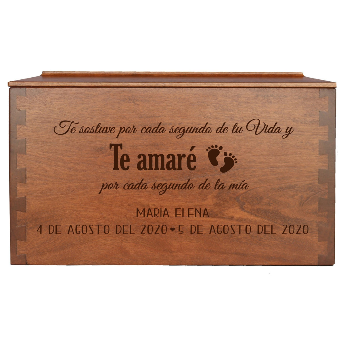 Custom Wooden Cremation Urn Box Extra Large for Human Ashes holds 473 cu in Te Sostuve Por Cada - LifeSong Milestones