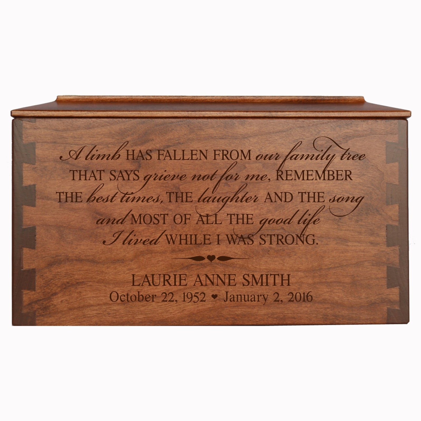 Custom Dovetail Wooden Cremation Urn Box