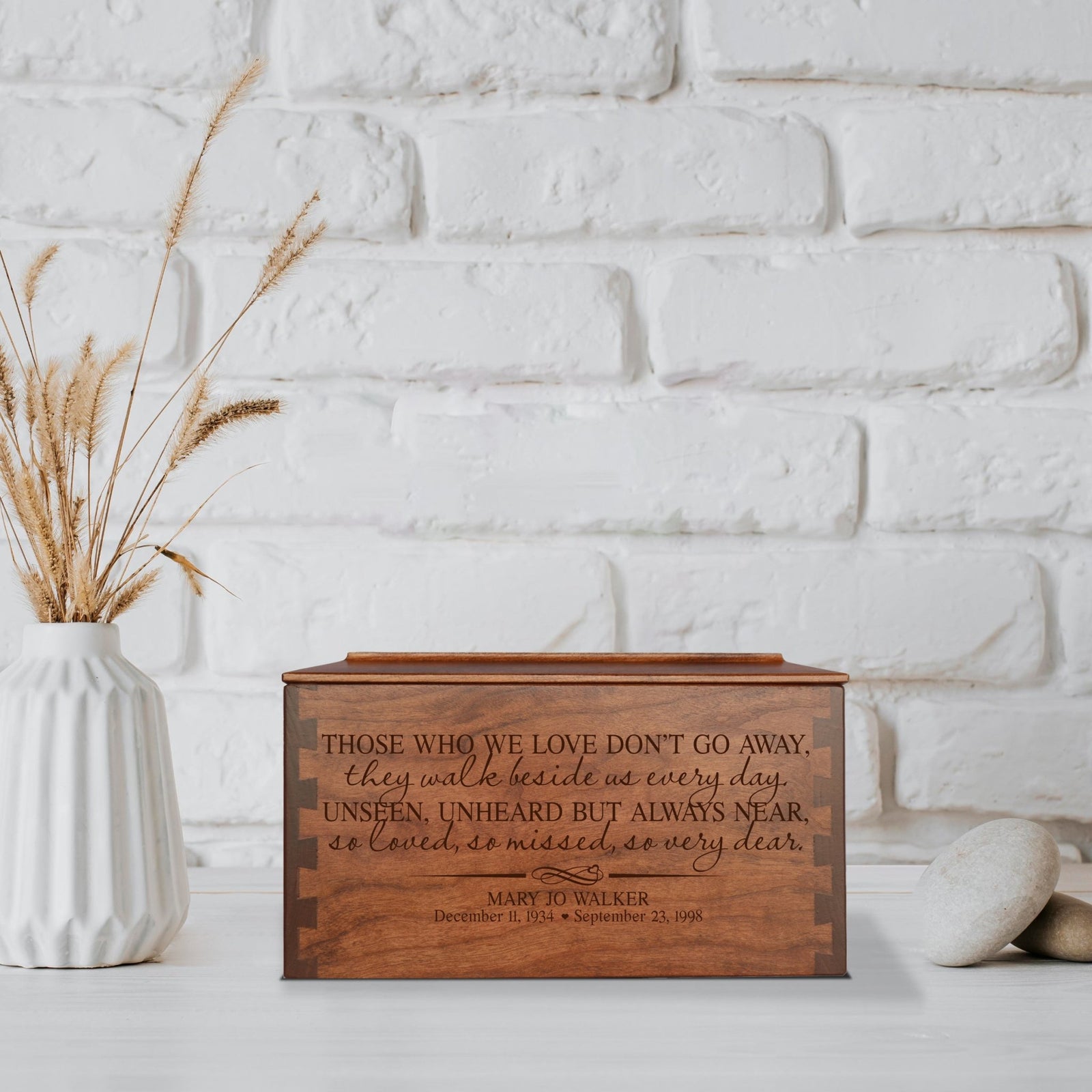 Custom Wooden Cremation Urn Box Large for Human Ashes holds 291 cu in Those Who We Love - LifeSong Milestones