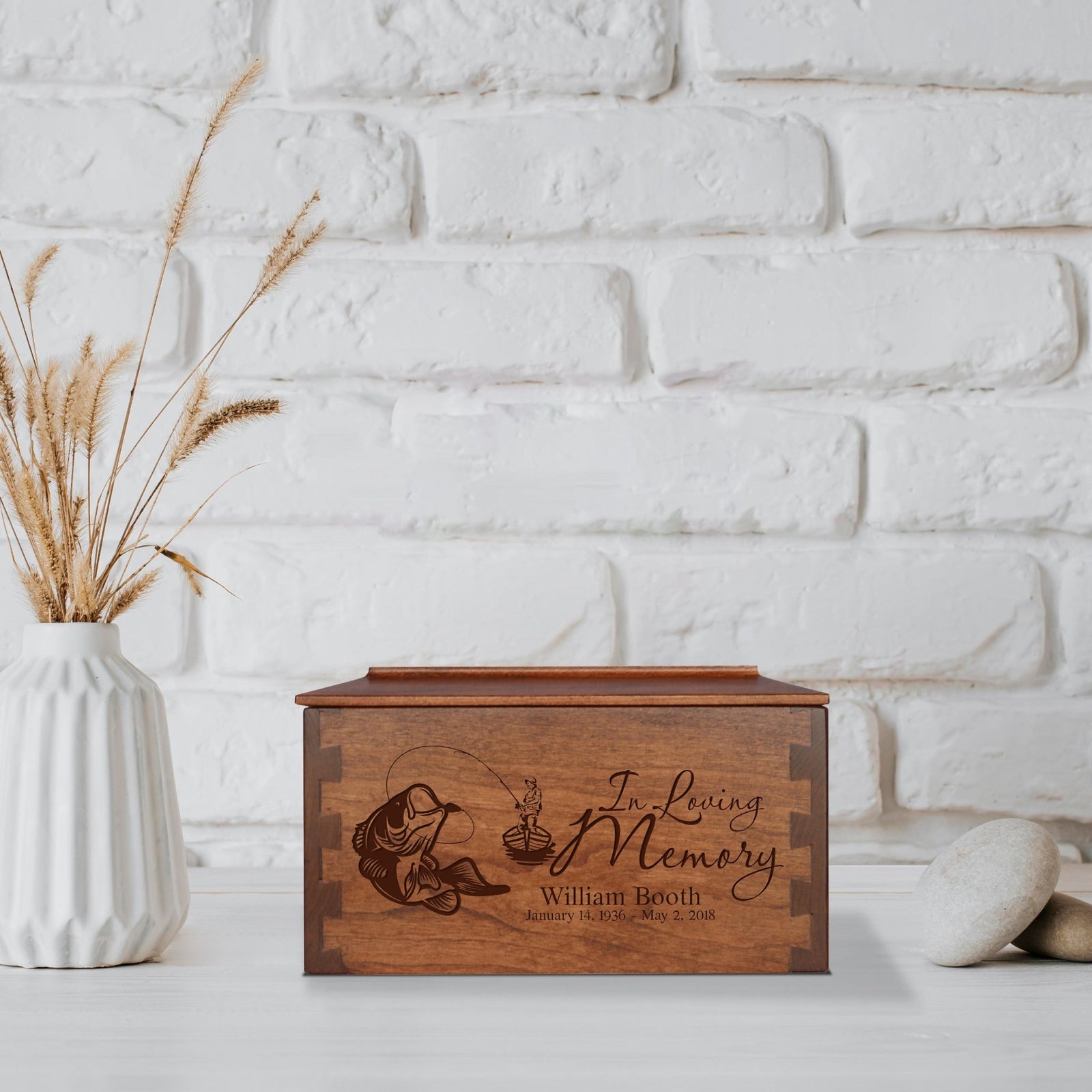 Custom Wooden Cremation Urn Box Medium for Human Ashes holds 146 cu in In Loving Memory - LifeSong Milestones