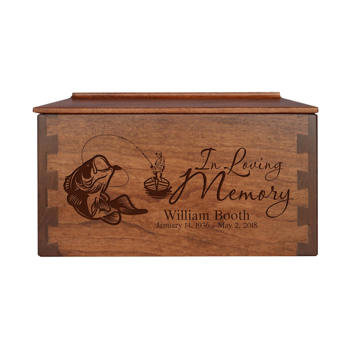 Custom Wooden Cremation Urn Box Medium for Human Ashes holds 146 cu in In Loving Memory - LifeSong Milestones