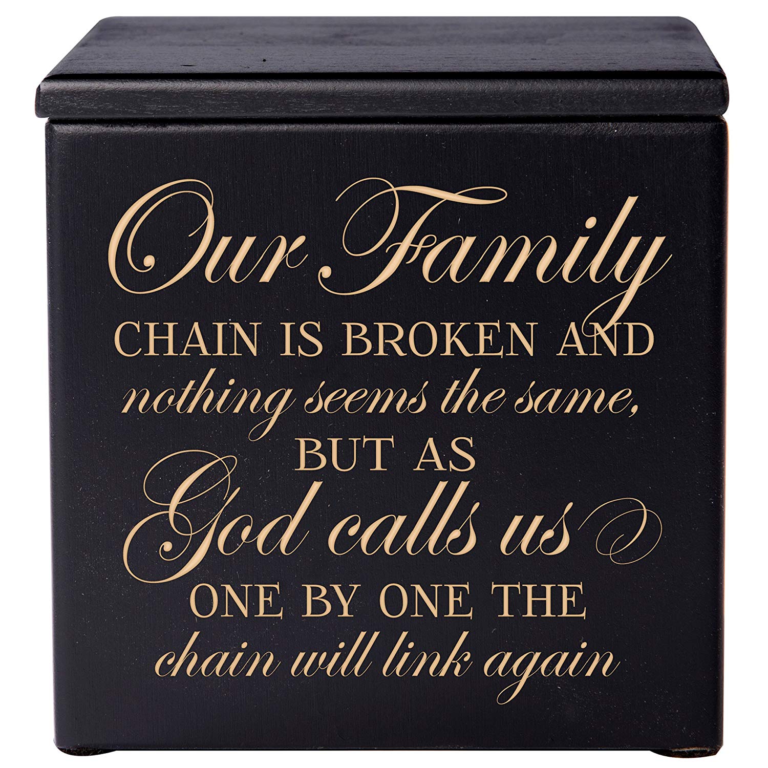 Wooden Memorial Cremation Urn Box of Human Ashes
