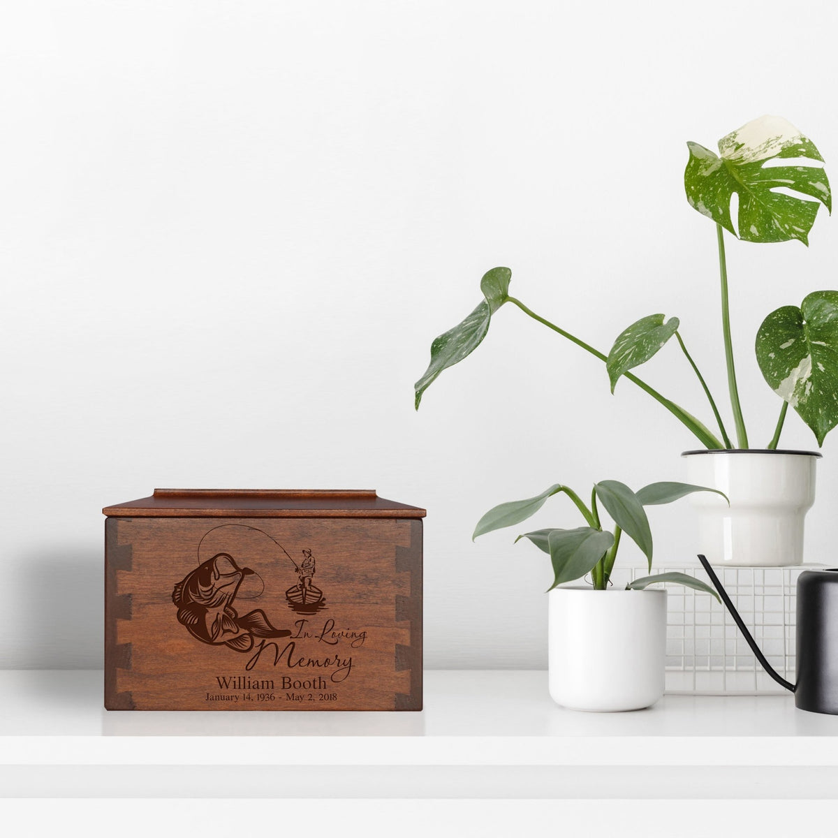 Custom Wooden Cremation Urn Box Small for Human Ashes holds 68 cu in In Loving Memory - LifeSong Milestones